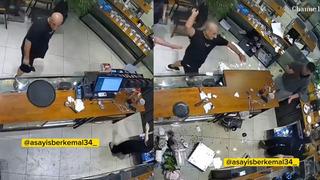 Avcılar'da gözü dönmüş müşteri kafeyi birbirine kattı! O anlar kamerada