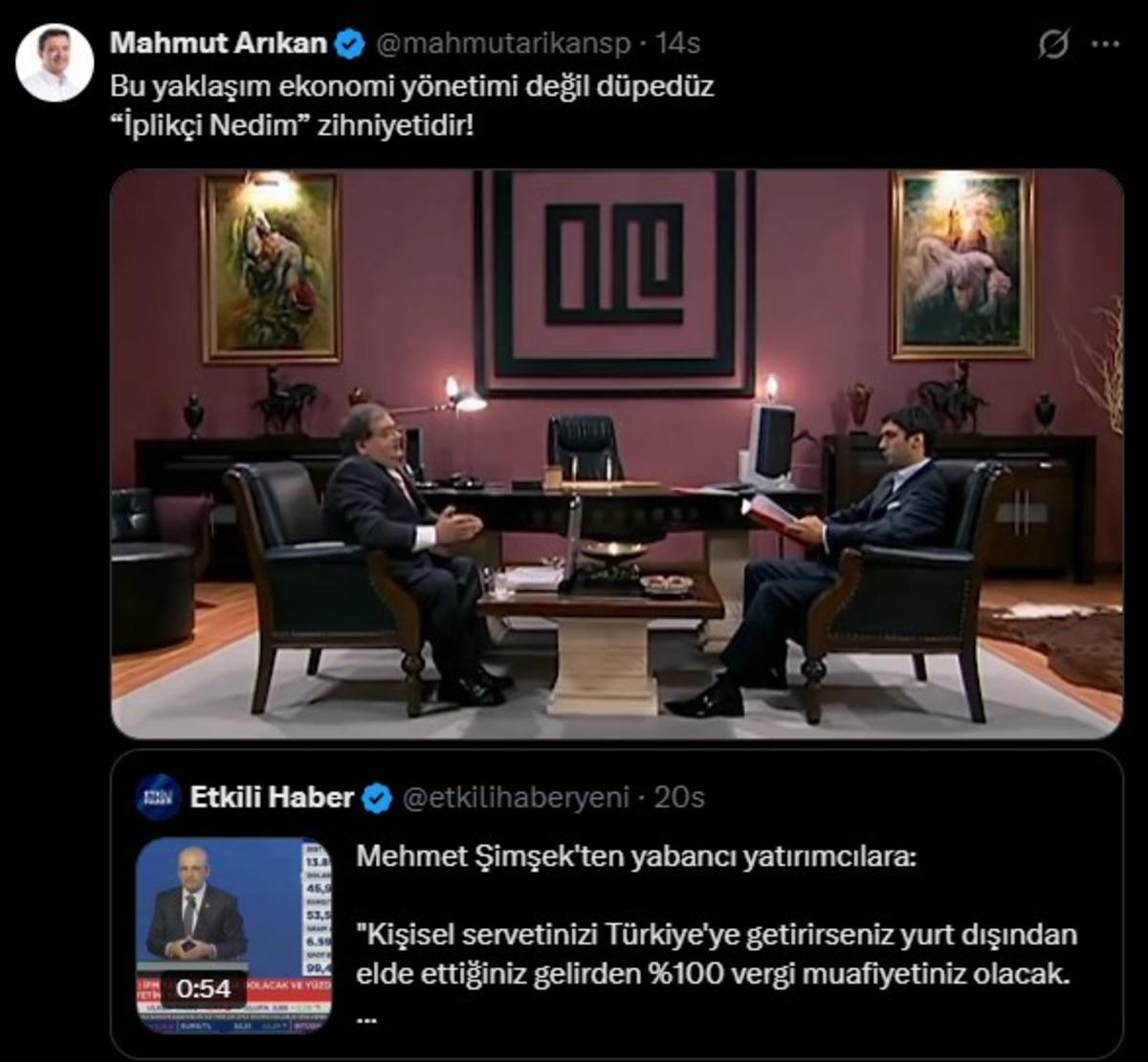 Saadet Partisi lideri Arıkan dan dikkat &ccedil;eken  İplik&ccedil;i Nedim  g&ouml;ndermesi 1