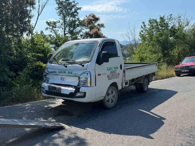 Freni boşalan kamyonet tarım aracına &ccedil;arptı: 1 yaralı