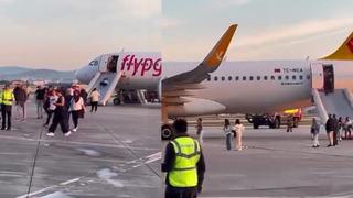 Esenboğa'da panik anları! İzmir uçağından dumanlar yükseldi, yolcular tahliye edildi