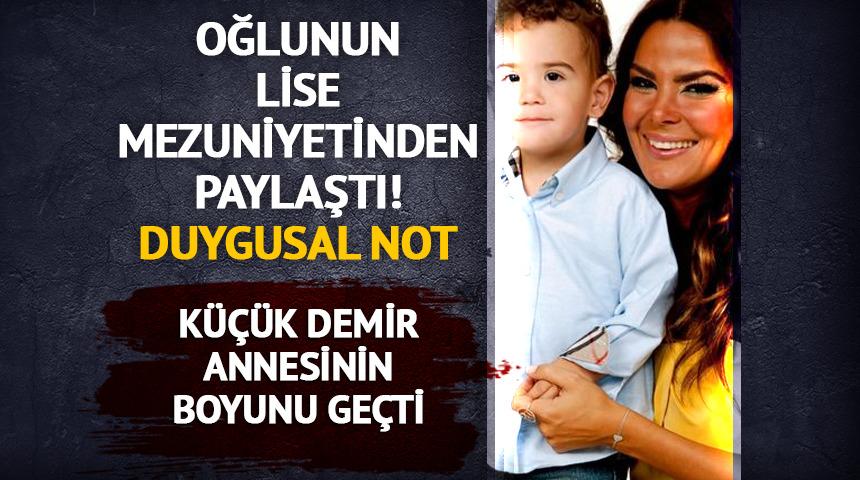 &Ouml;zlem Yıldız'ın oğlu mezun oldu! Annesinin boyunu ge&ccedil;ti