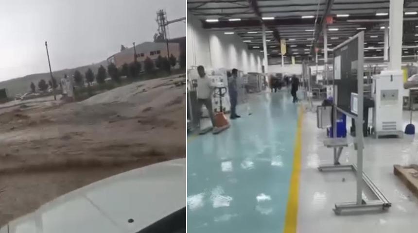 &Ccedil;ankırı&rsquo;da sağanak etkili oldu: Fabrikayı su bastı