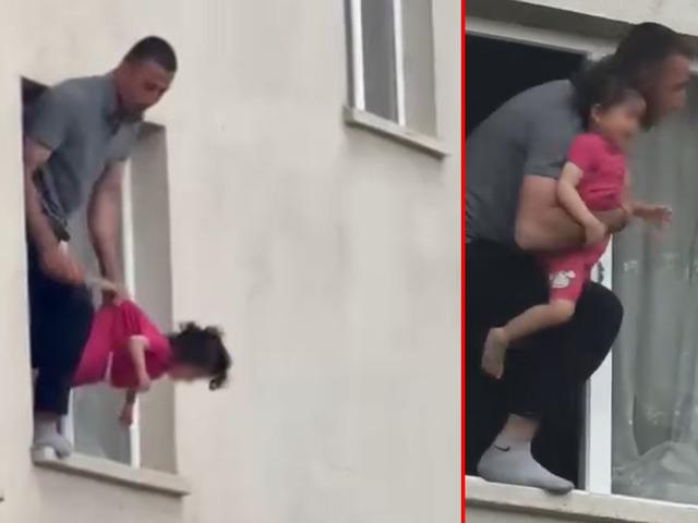 3 yaşındaki kızını bı&ccedil;akla rehin aldı