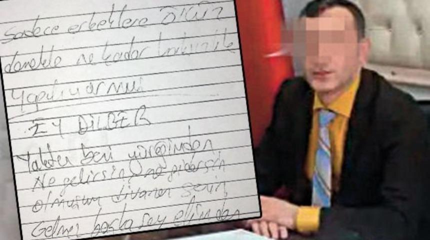 Okul müdüründen şiirli taciz: Ey dilber!