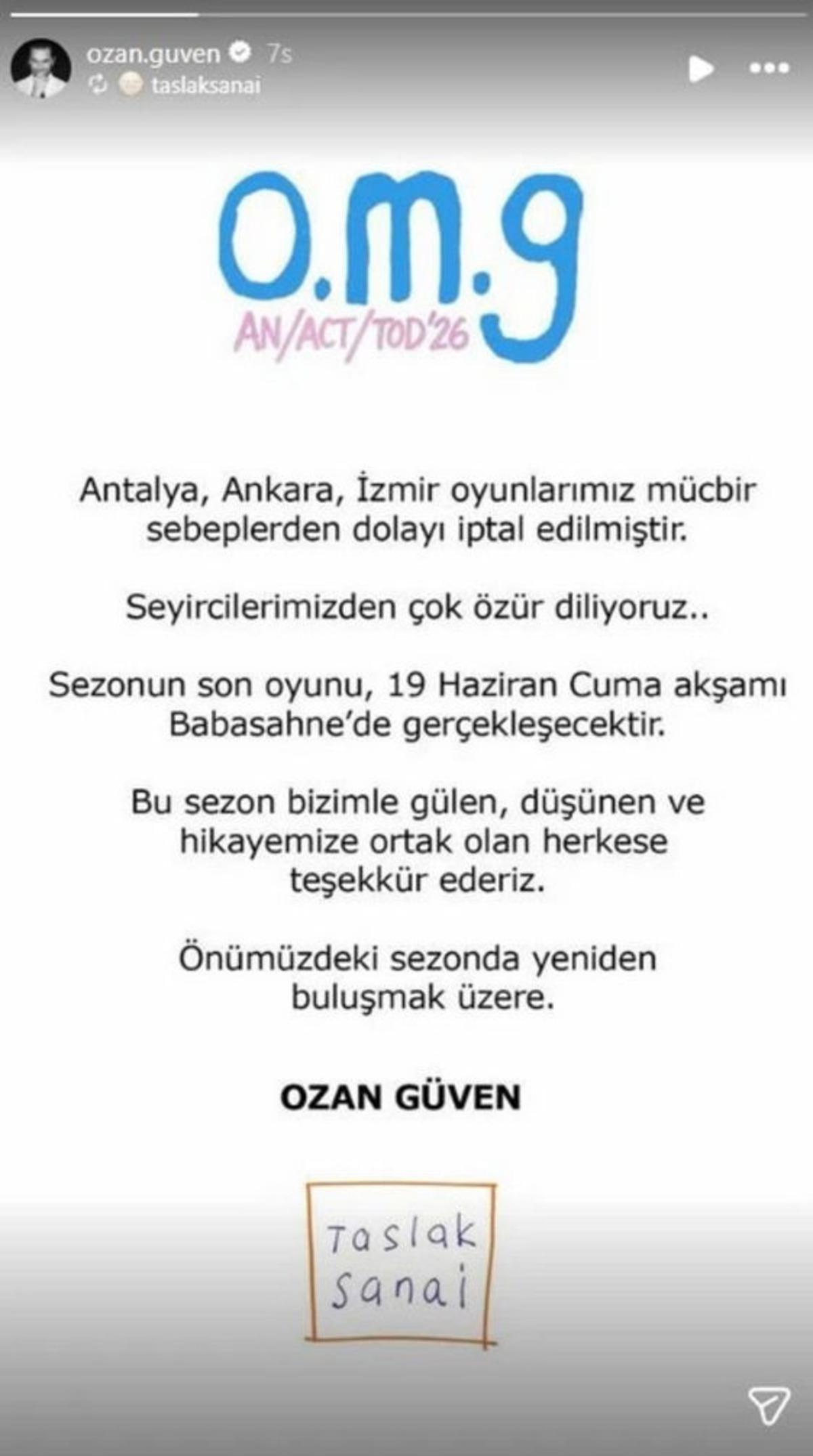 Ozan G&uuml;ven in oyunları tek tek iptal edildi! Seyirciden &ouml;z&uuml;r diledi 2