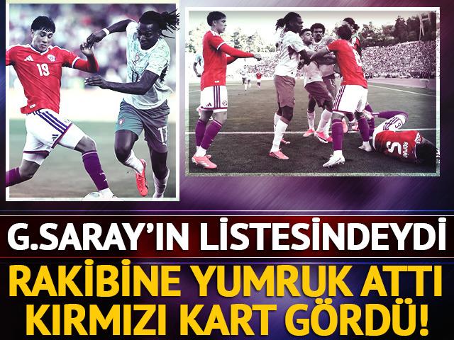 Galatasaray'ın listesindeydi! Rakibine yumruk attı, kırmızı kartla oyundan atıldı