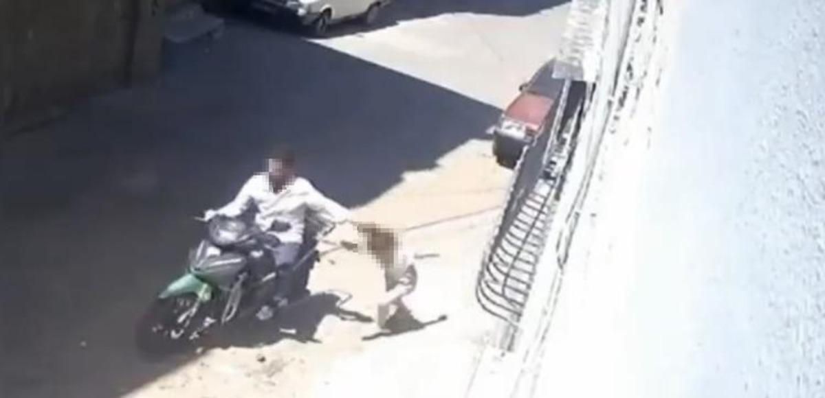Kızına tokat attı! Yetmedi bir de saçından tutup motorla sürükledi 3