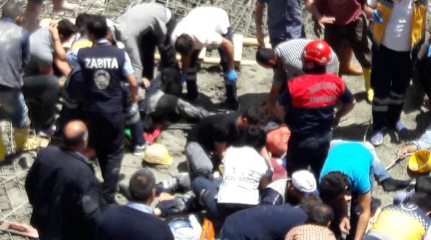 Şanlıurfa'da k&uuml;lliye kubbesi beton d&ouml;k&uuml;l&uuml;rken &ccedil;&ouml;kt&uuml;: Yaralılar var