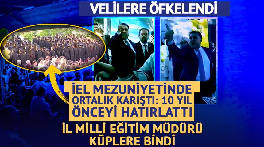 İEL mezuniyet t&ouml;reninde ortalık karıştı