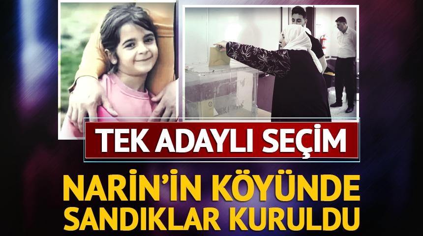 Narin'in k&ouml;y&uuml;nde sandıklar kuruldu: Tek adaylı se&ccedil;im
