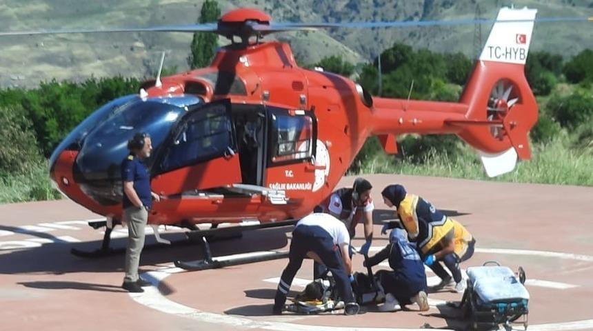 Malatya&rsquo;da yaralanan vatandaş hava ambulansıyla hastaneye sevk edildi