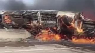 Irak’ta kaza sonrası otobüste yangın çıktı: 25 ölü