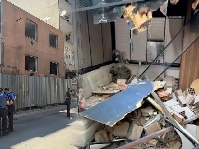 Bina kısmi &ccedil;&ouml;kt&uuml;! 3 iş&ccedil;i duvarın altında kaldı