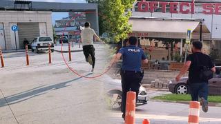 Polisten ka&ccedil;tı, yakalanınca savunması 'pes' dedirtti