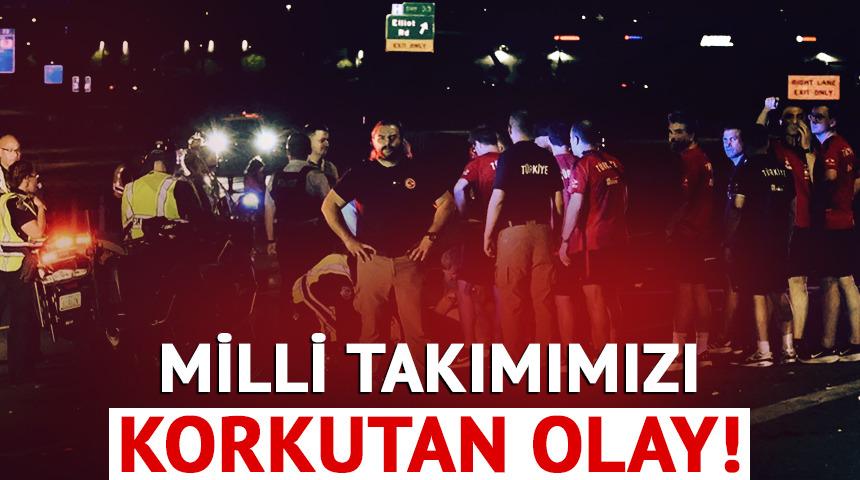 ABD'de Milli Takım konvoyunda kaza! Herkes aşağı indi