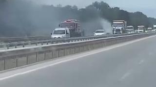 İzmir-Bursa kara yolunda alevler korkuttu