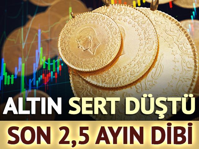 Altın sert d&uuml;şt&uuml;: Son 2,5 ayın dibi! İşte g&uuml;ncel altın fiyatları
