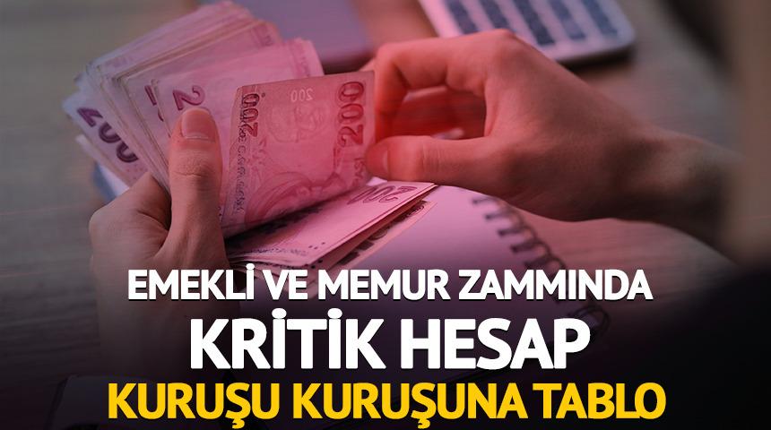 Emekli ve memur maaş zammında kritik hesap: Kuruşu kuruşuna tablo