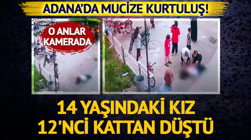 Mucize kurtuluş! 12'nci kattan d&uuml;şt&uuml;: O anlar kamerada
