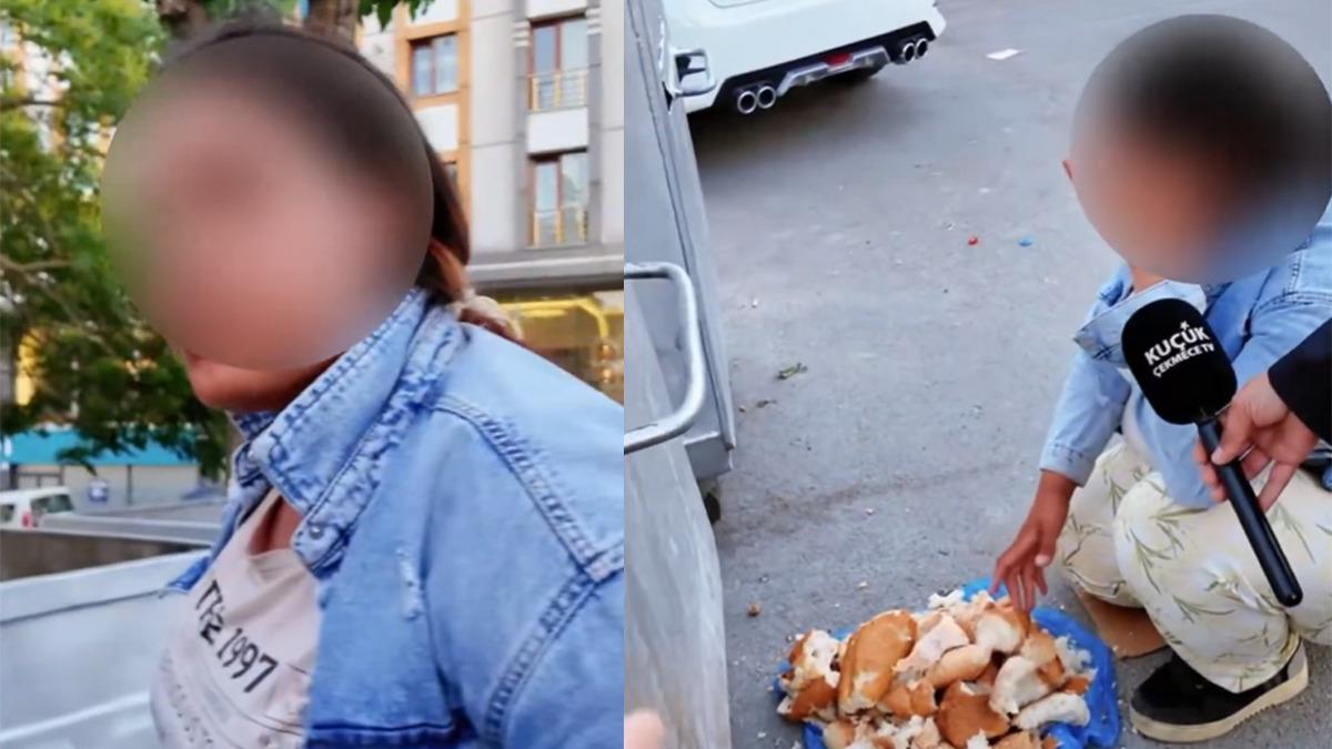 &Ccedil;&ouml;p konteynerinin yanında ekmek yerken g&ouml;r&uuml;nt&uuml;lendi! "Duygu s&ouml;m&uuml;r&uuml;yorsun" deyince... 2