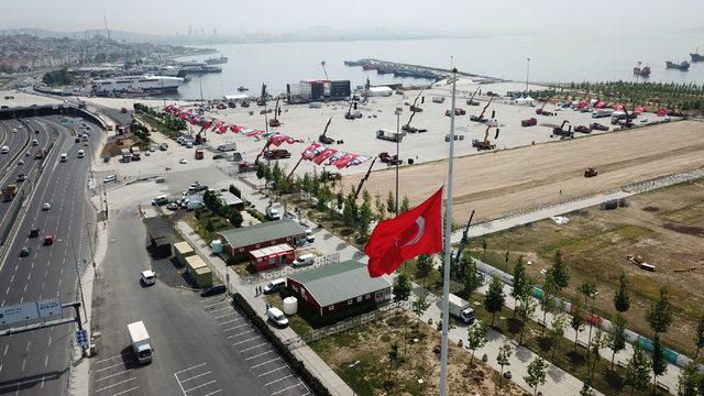 (Havadan fotoğraflarla) - Yenikapı'da Kudüs Mitingi için hazırlıklar sürüyor