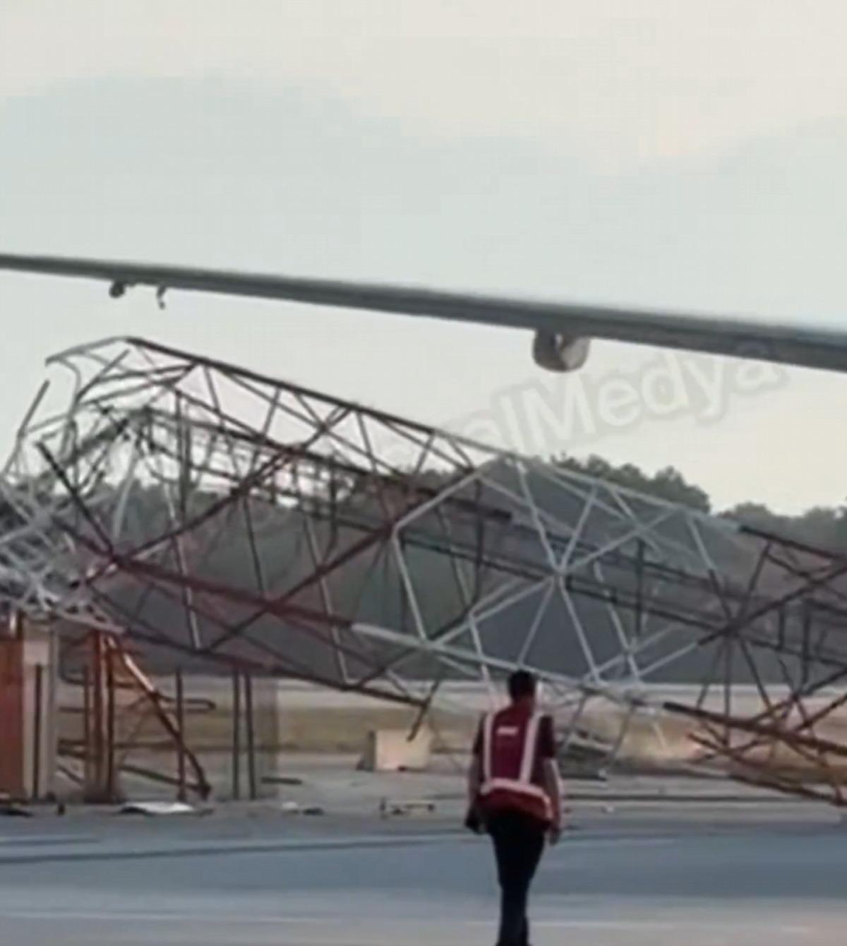 THY u&ccedil;ağının kanadı radar anten direğine &ccedil;arptı 1