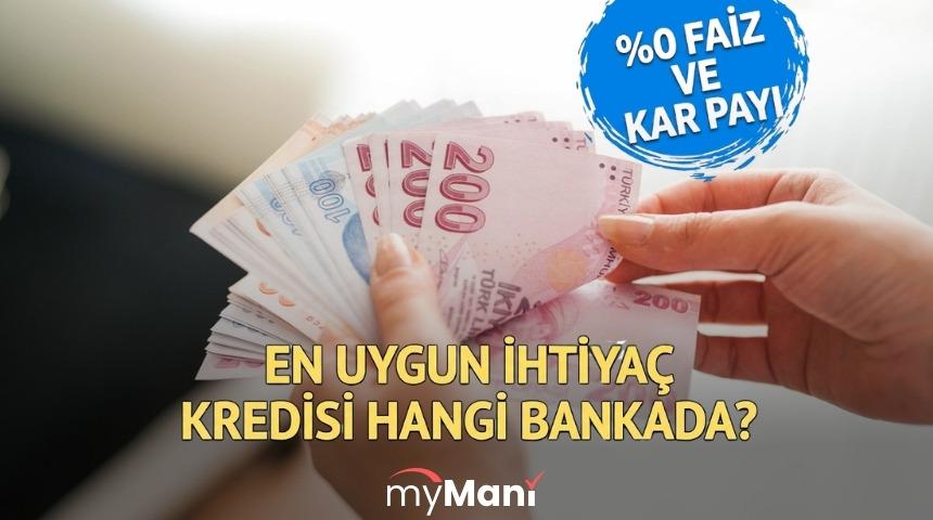 %0 FAİZ VE KAR PAYI EN UYGUN İHTİYA&Ccedil; KREDİSİ HANGİ BANKADA?  