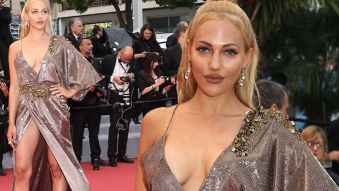 Meryem Uzerli Cannes'da dikkat &ccedil;ekmek i&ccedil;in elinden geleni yaptı! 