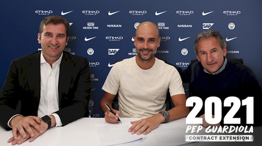 Manchester City Guardiola'nın s&ouml;zleşmesini 2021 yılına kadar uzattı!