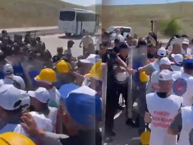 S&ouml;zler tutulmadı deyip Ankara'ya geldiler! Arbede yaşandı