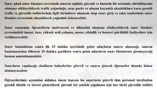 Tekirdağ Valiliği Duyurdu: Sınav saatlerinde gürültülü faaliyetlere yasak