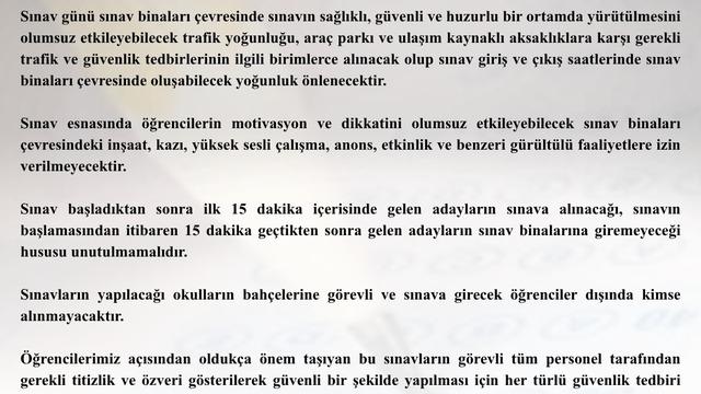 Tekirdağ Valiliği Duyurdu: Sınav saatlerinde gürültülü faaliyetlere yasak
