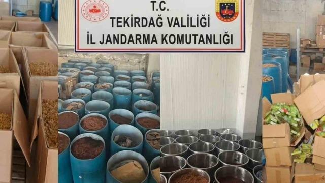 Çerkezköy’de 84 milyon TL değerinde kaçak tütün ele geçirildi