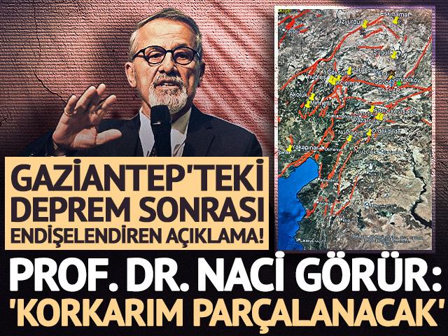 Gaziantep'teki deprem sonrası korkutan a&ccedil;ıklama! Prof. Dr. Naci G&ouml;r&uuml;r: "Levha i&ccedil;leri par&ccedil;alanacak"