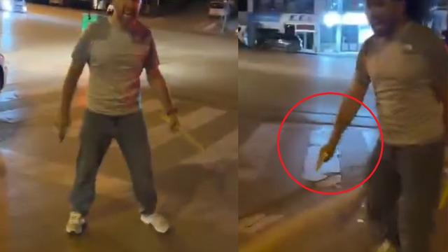 Silahını &ccedil;ekip tehditler savuran polis memuru g&ouml;revden uzaklaştırıldı!