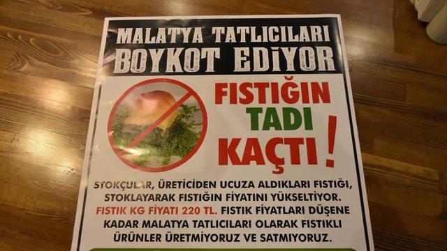 Malatya'da tatlıcılardan Antep fıstığı boykotu