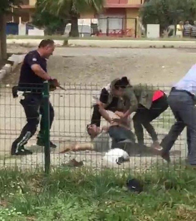 Polislere saldırttığı köpeği vurularak etkisiz hale getirildi