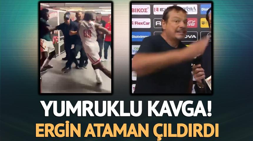 Yunanistan'da olaylı final! Yumruklar havada u&ccedil;uştu, Ergin Ataman isyan etti