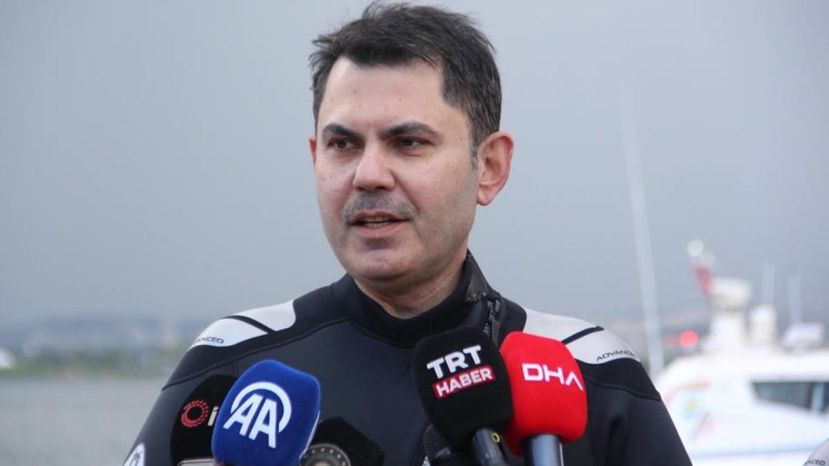 Bakan Kurum dip çamuru temizliği süren İzmit Körfezi ne daldı 3