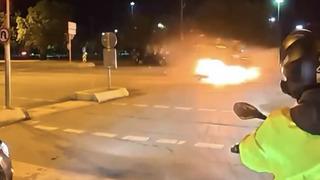 Maltepe'de feci kaza! Çarpışma sonrası otomobile alev aldı