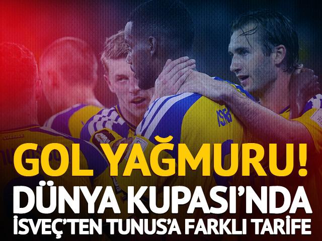 İsve&ccedil;'ten D&uuml;nya Kupası'na gol şov! Tunus'u farklı ge&ccedil;tiler