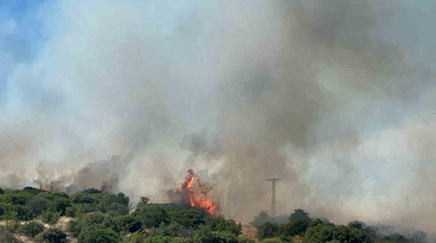 &Ccedil;anakkale&rsquo;de bozuk orman sahasında yangın