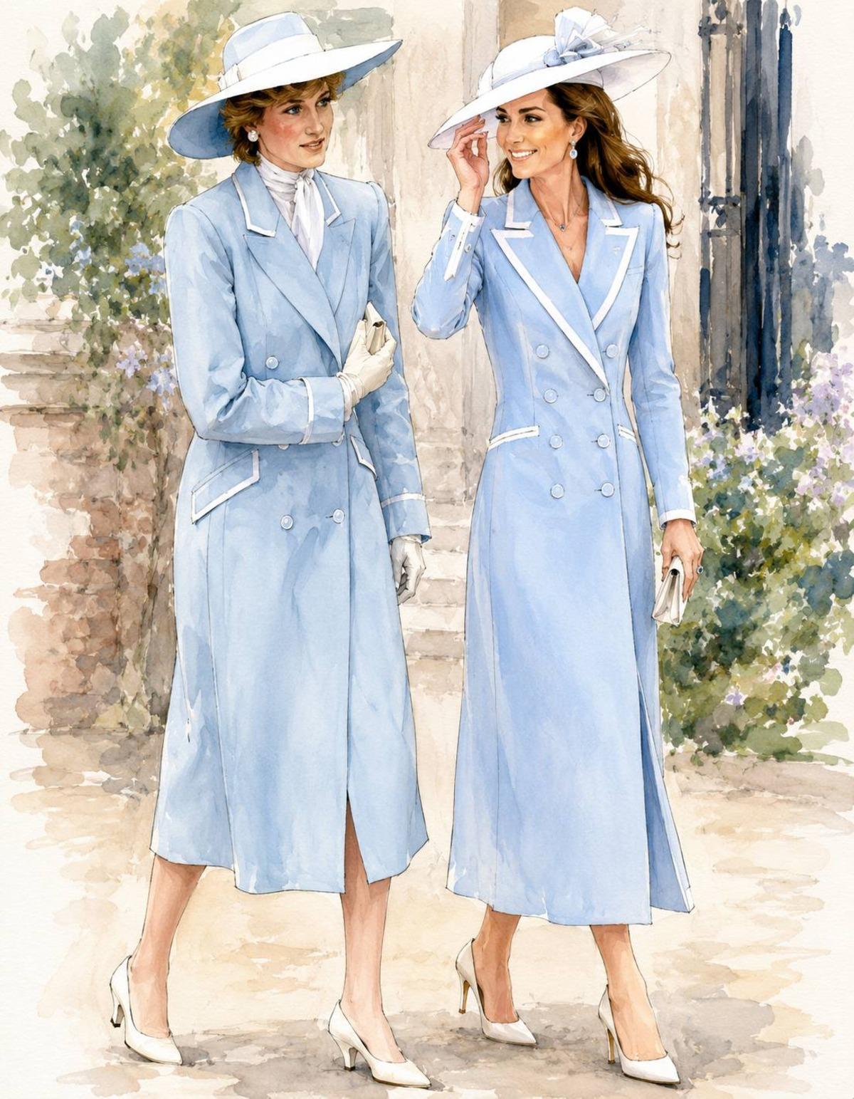 Kate Middleton ın uçuk mavi kıyafeti ve Prenses Diana 2