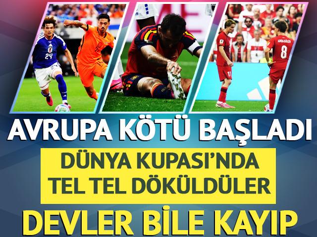 D&uuml;nya Kupası ilk ma&ccedil;larında Avrupa takımları d&ouml;k&uuml;ld&uuml;! İspanya bile h&uuml;srana uğradı