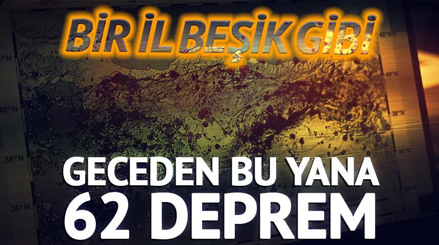 Bir il beşik gibi sallanıyor: 62 deprem meydana geldi
