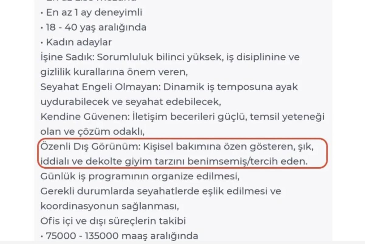 Yüz kızartan iş ilanı! Kadın adaylarda aranan kriterler şoke etti: Dekolte detayı tepki çekti 1