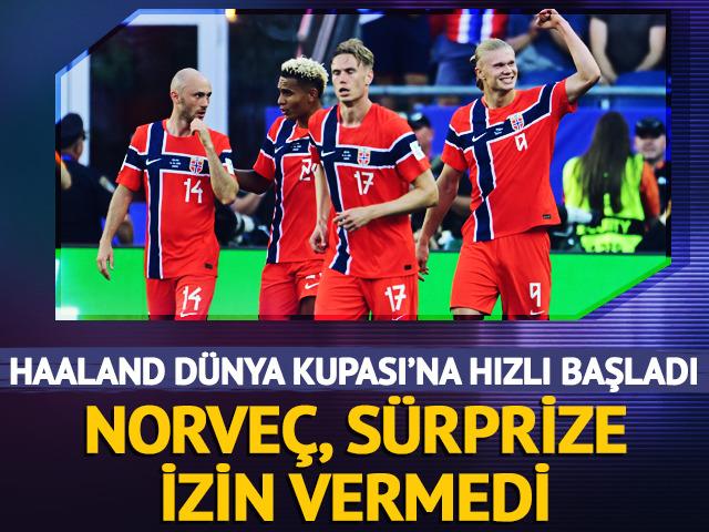 (&Ouml;zet) Haaland D&uuml;nya Kupası'na hızlı başladı! Norve&ccedil;, Irak'ı rahat ge&ccedil;ti