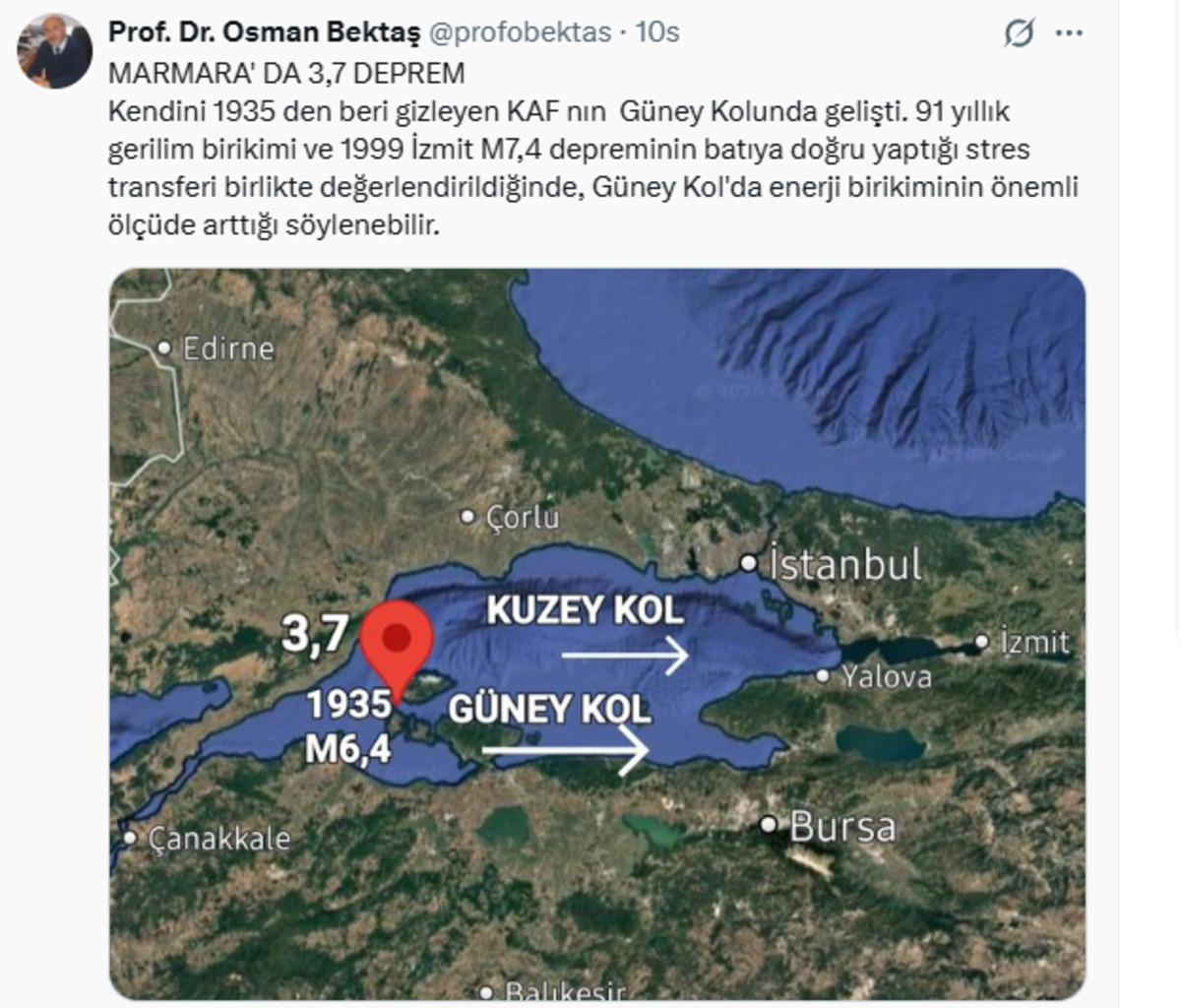 Marmara da 3.6 lık deprem! Dikkat &ccedil;eken a&ccedil;ıklama: "Kendini 1935 ten beri gizliyor" 2