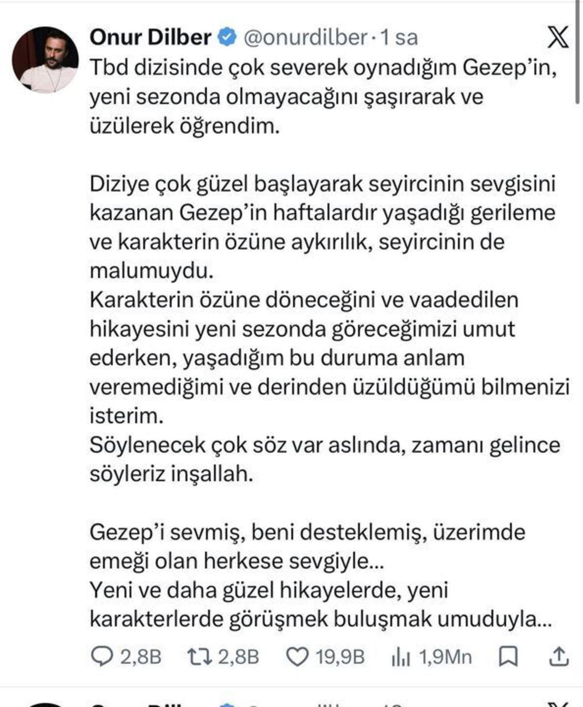 Taşacak Bu Deniz in Gezep i Onur Dilber diziden ayrıldı mı? Açıklama geldi 2