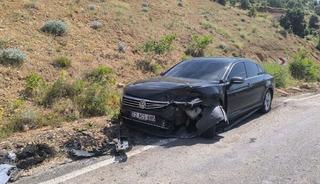 Gerc&uuml;ş&rsquo;te otomobiller kafa kafaya &ccedil;arpıştı: 1 yaralı